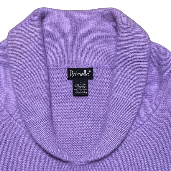 Angora Rabbit Hair/Lambswool Blend Lavender Sweater - Sz L - Picture 4 of 11